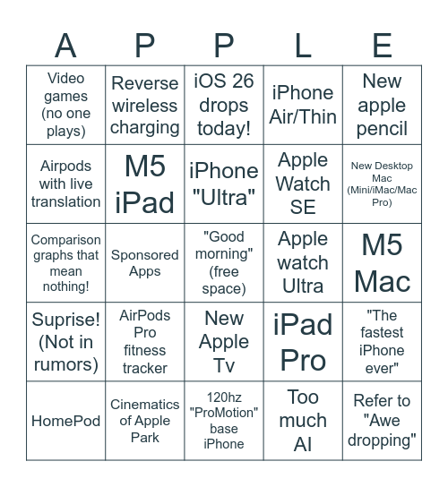 Awe Dropping! Bingo Card