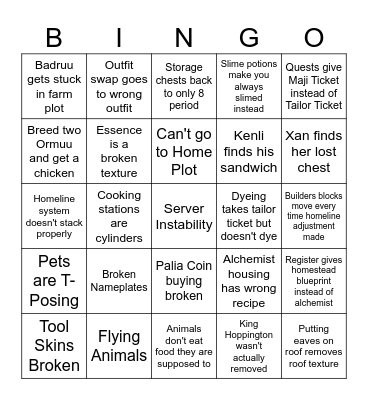 Patch Bingo Card