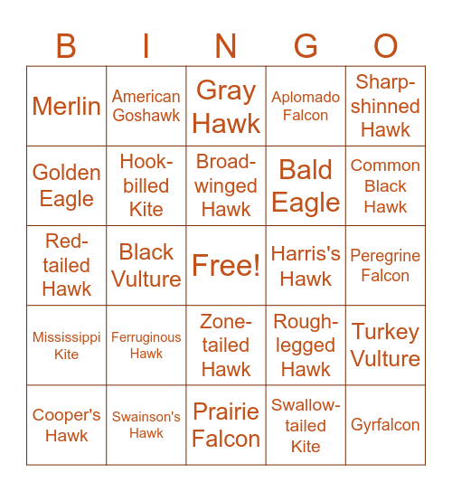 BIRDY Bingo Card