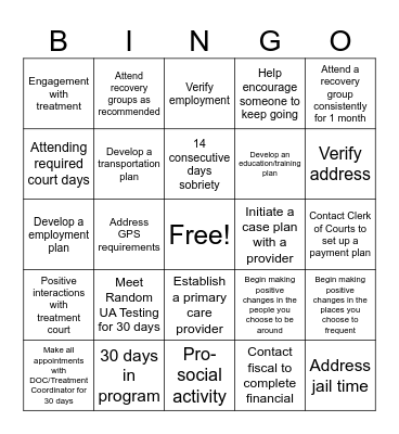 OWI Track 2 Phase 1 Bingo Card