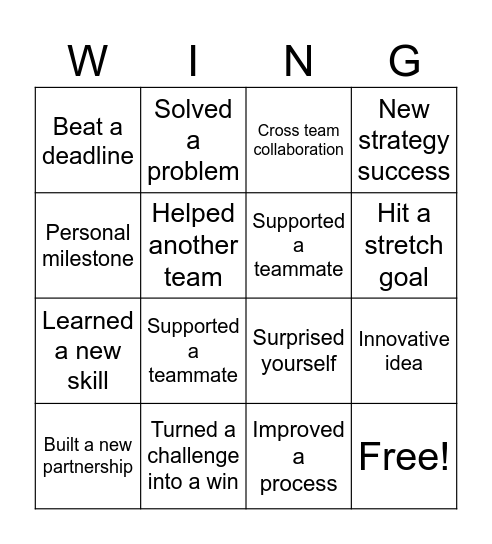 OPD FY25 Wins! Bingo Card