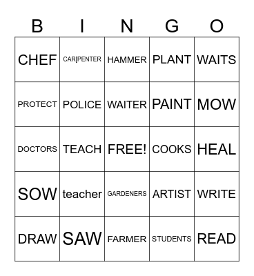 CAREERS  Bingo Card