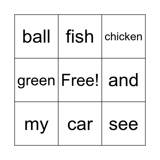 Edmark Bingo Card