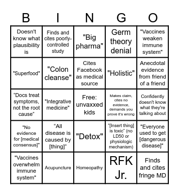 Alt medicine Bingo Card