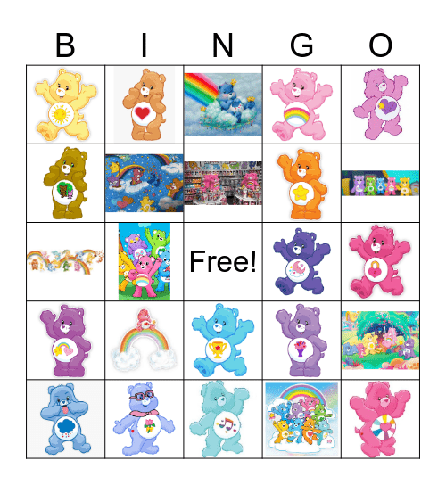 Care Bears Bingo Card
