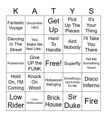 FUNK YOU UP Bingo Card