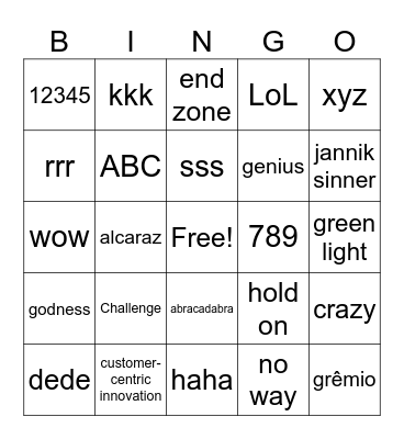 Test1 Bingo Card