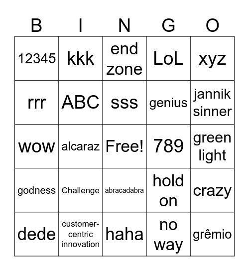 Test1 Bingo Card