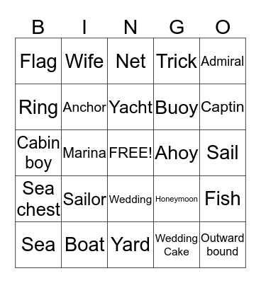 Sana's Bridal Shower Bingo Card