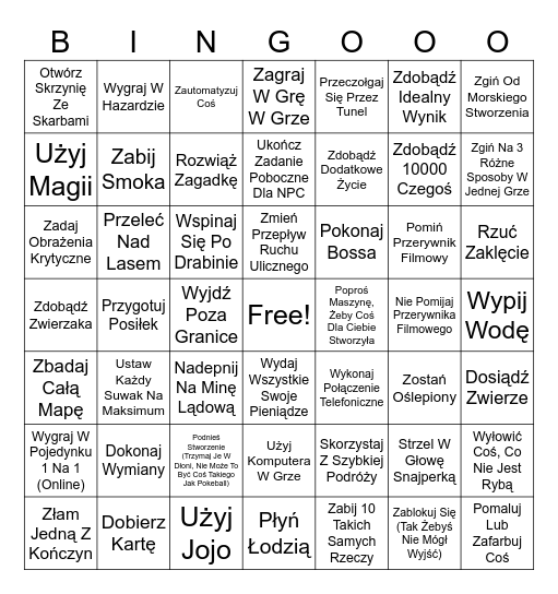 Girka Bingo Card