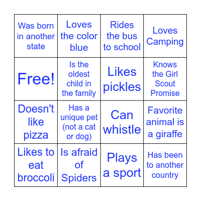 Getting to know each other BINGO! Bingo Card
