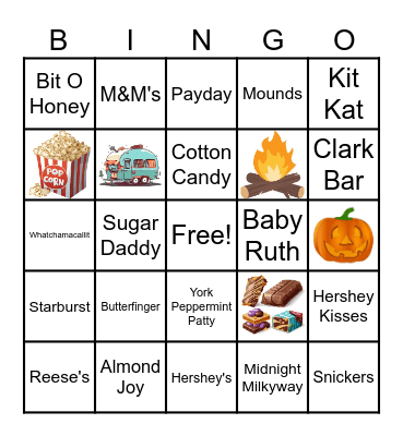 Candy Bar Bingo Card