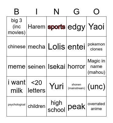 anime random hianime bingo bs idgaf no more Bingo Card