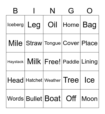 TRingo! #32 Idioms! Bingo Card
