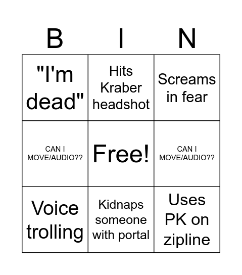 Faide video Bingo Card