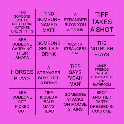TIFF'S BIRTHDAY BINGO Card