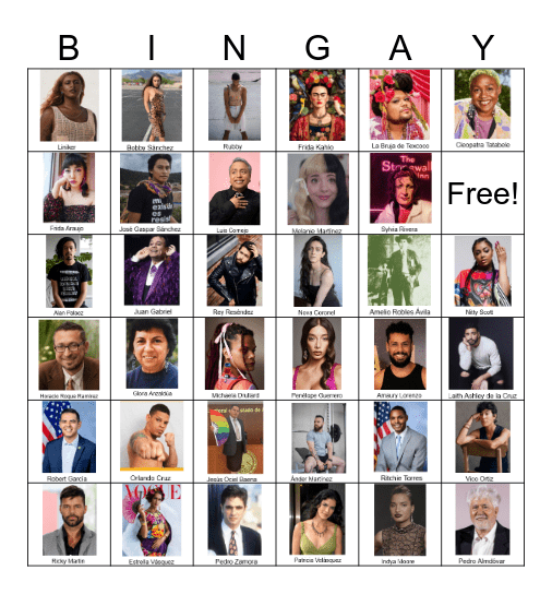 BINGAY: Hispanic/Latine Heritage Month! Bingo Card