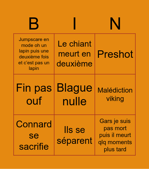 Le rituel Bingo Card