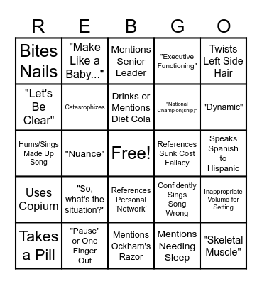 Black Bag Bingo Card