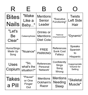 Black Bag Bingo Card