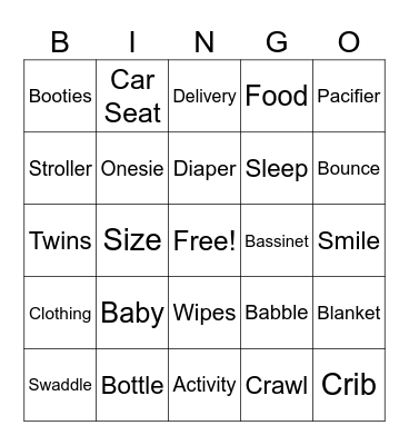 Anne & Nick's Baby Shower Bingo Card
