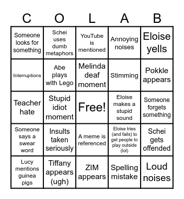 Co-Lab Bingo Card