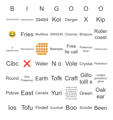 Infinite craft Bingo Card