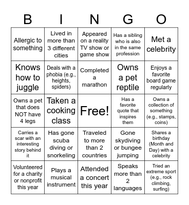 EAE Bingo Card