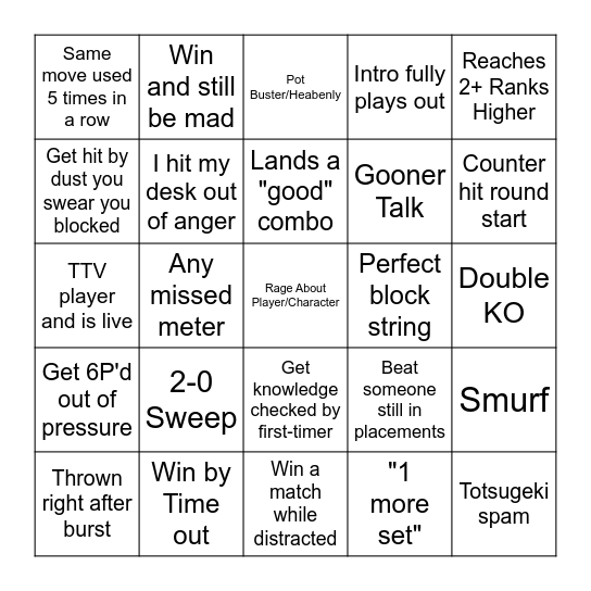 GGST Ranked Bingo Card