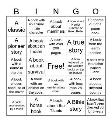Library Bingo Card
