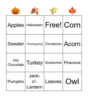 Ready for Fall Bingo (S1) Bingo Card