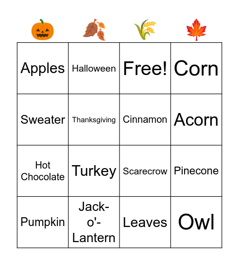Ready for Fall Bingo (S1) Bingo Card