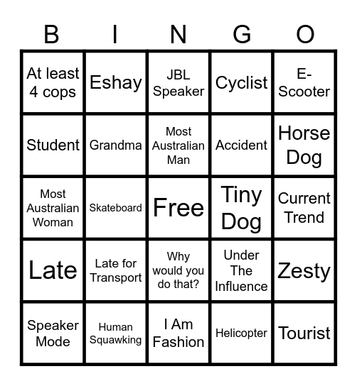 bongo Bingo Card