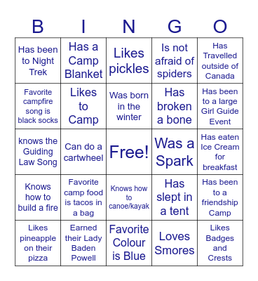 Get to Know You Bingo Card