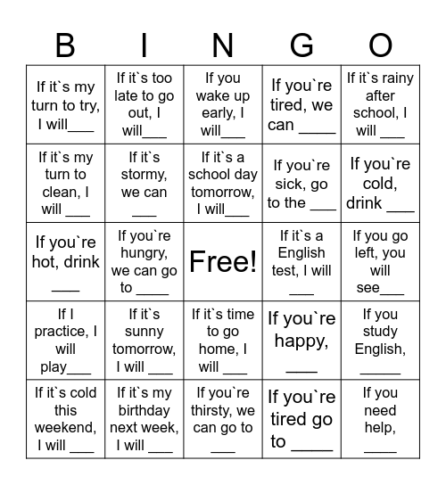 If Bingo Card