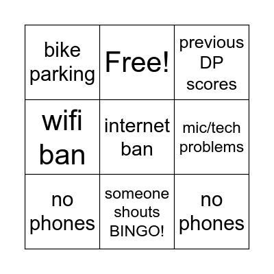 ASSEMBLY BINGO Card