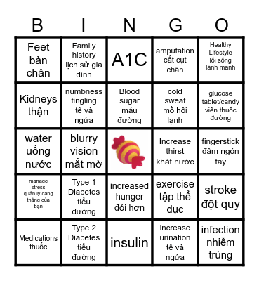 DIABETES [Tiểu Đường] Bingo Card