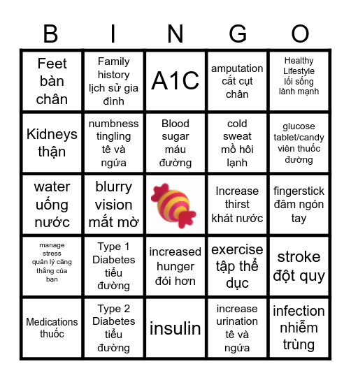DIABETES [Tiểu Đường] Bingo Card