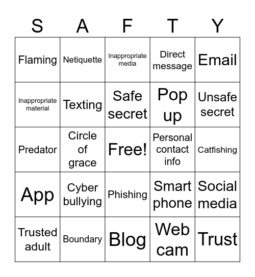 Circle of Grace Bingo Card