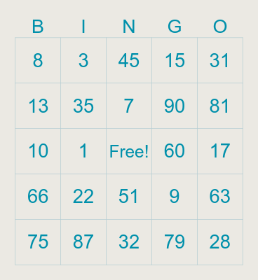 Bingo For Freedom Bingo Card