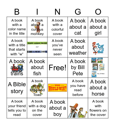 Grades 1 and 2 Library Bingo Card