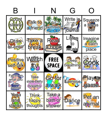 Coping Strategies Bingo! Bingo Card