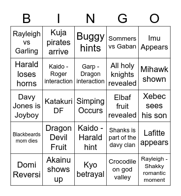 God Valley bingo Card