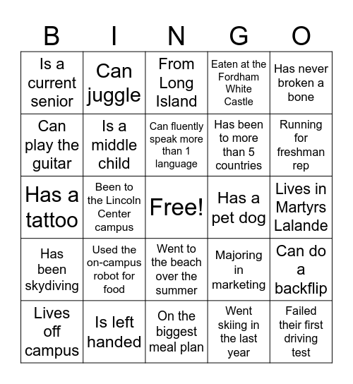 Ascend Bingo Icebreaker Bingo Card