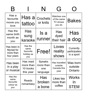 Find someone who.... Bingo Card