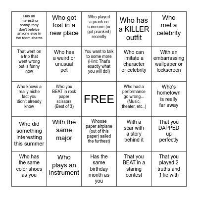EWB Fall Kickoff BINGO! Find someone who... Bingo Card
