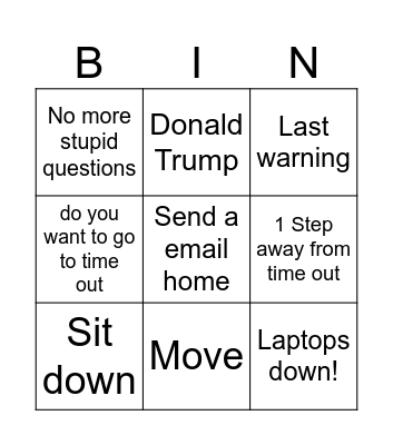 Stewie brooke sayings Bingo Card