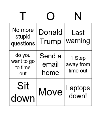 Stewie brooke sayings Bingo Card