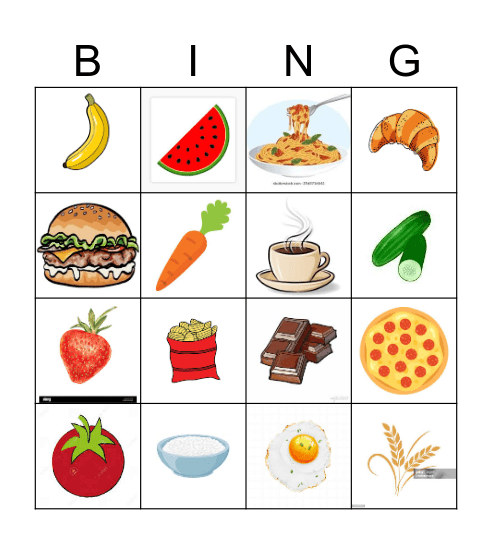 Food Bingo Card
