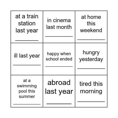UntitFind someone who was...(Were you...?) Bingo Card